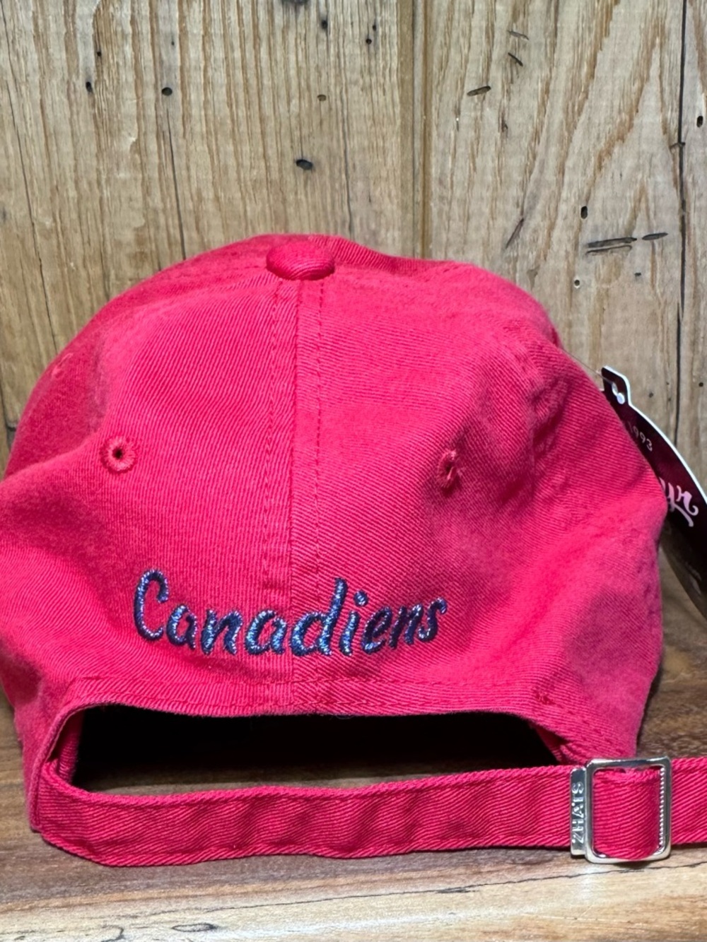 Montreal Canadiens ’47 Brand Red Rhinestone Logo Adjustable Strapback Cap - Picture 5 of 8